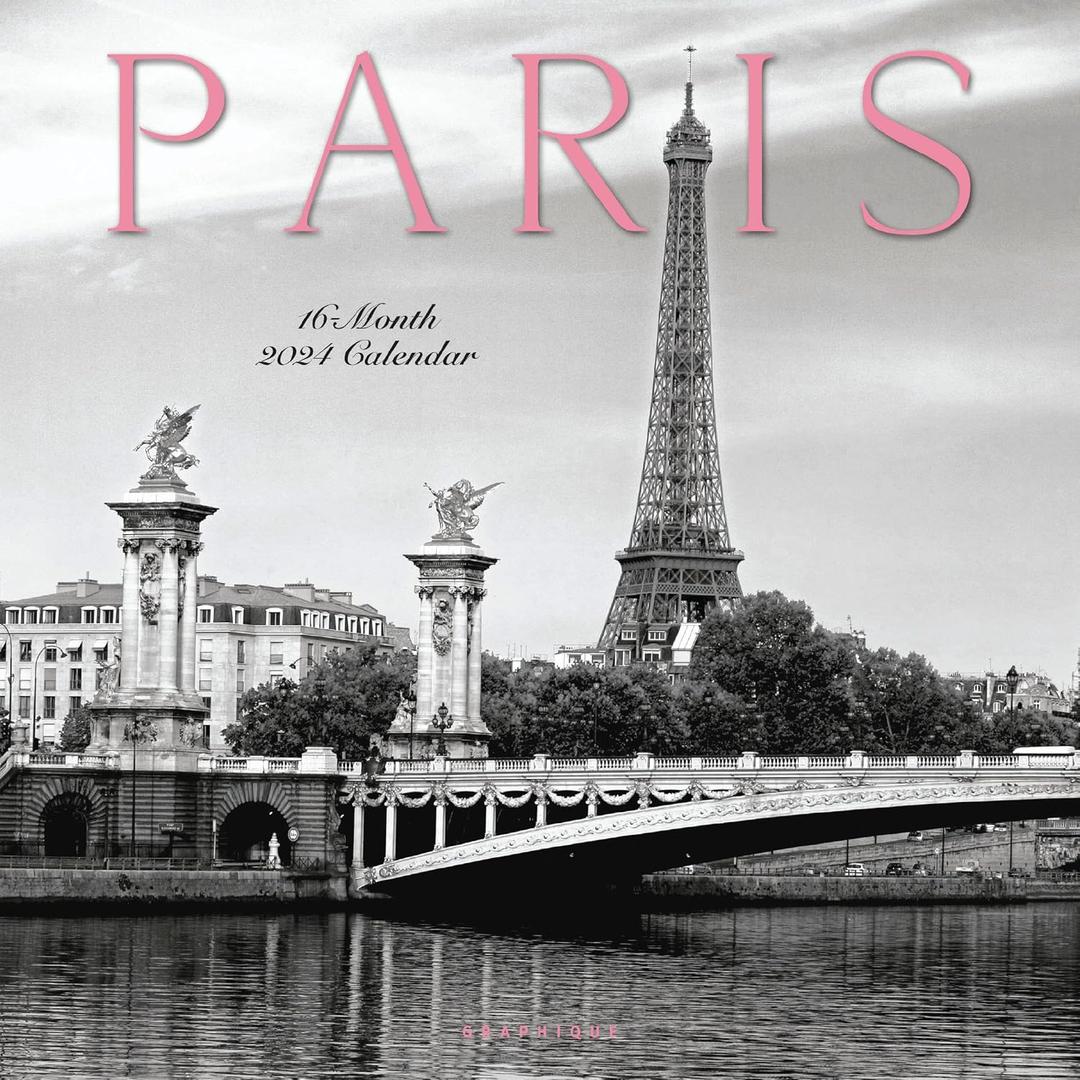 Graphique 2024 Paris Wall Calendar | 12 x 12 | Thick Paper | Home & Office Organizer | Large Monthly Grid | 3 Languages & Marked Holidays | 4 Month Preview Page for 2025