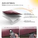 Fonzier RV Awning Fabric Replacement, 19.5oz Heavy Duty Vinyl, with Tie Down Kits & 7 Hooks & Pull Strap for Trailer Camper Awning- 16'(Fabric 15'2"), Burgundy Fade