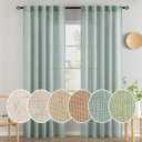 MIULEE Sea Green Linen Curtains 84 Inch Length for Bedroom Living Room, Soft Thick Linen Textured Window Drapes Semi Sheer Light Filtering Back Tab Rod Pocket Burlap Look Aqua Decor, 2 Panels