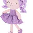 Gloveleya Baby Dolls Soft Snuggly Doll First Baby Girl Gifts Plush Doll with Sparkling Dress Purple 12inches Pearlescent Series