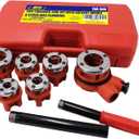 HFS(R Ratchet Pipe Threader Kit - Ratcheting Pipe Threading Tool Set with 6 Dies