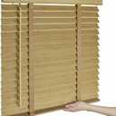 2" Cordless Bamboo Blinds,Indoor Windows Horizontal Blackout Wood Blinds, Room Darkening Window Shades for Interior Bedrooms, Living Rooms, Offices Natural 22.5" W x 48" H