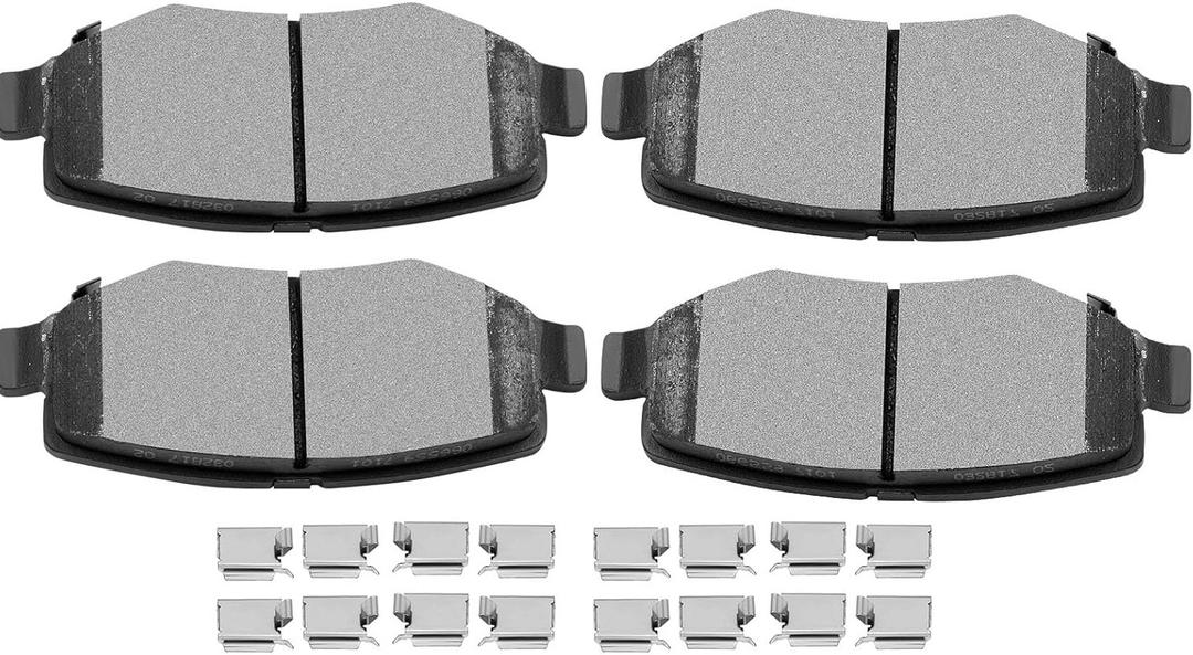 SCITOO Ceramic Brake Pads, 4pcs Front Rear Brake Pads Brakes Kits fit for 2007-2011 for Dodge Nitro,2008-2012 for Jeep Liberty,2007-2017 for Jeep Wrangler,2018 for Jeep Wrangler JK