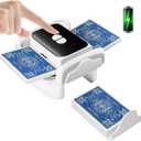 Rechargeable Automatic Card Shuffler for 1-2 Decks, Low Noise & Portable Card shuffler Machine for Poker, Blackjack, UNO, Perfect for Family Game Night, Adults, Mother's Day, Father's Day (White)