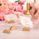 Colingmill 24 Pcs Gold Table Number Holders Place Card Wooden Indoor Lightweight Wedding Table Name Holder Semicircular Design Stands Office Tag Photo Menu Clips Banquet Birthday Party Restaurant