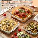 Domensi 3 Pcs 8x8 & 7x7 & 6x6 in Square Glass Baking Dish Set Deep Baking Pan Stackable Bakeware with Handles Oven Dishwasher and Microwave Safe, 1 Qt, 1.2qt, 2 Qt
