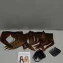 brown hair extensions 4 pcs (11in length), hair tie, comb