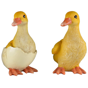 JORAE Ducks Statue Yard Garden Decorations Set of Two, Ducklings Ornament Animal Outdoor Statue, 5 in, Polyresin