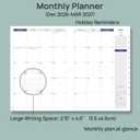 POPRUN Monthly Planner 2026-2027, 8.25" x 11.75" Large Calendar Planner, 16 Months (Apr 2026 - Jul 2027) Monthly Calendar & Appointment Book with Stair Tabs, Inner-pocket, Pen Holder, PU Leather - Dark Green