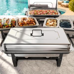 Sifer 11Qt Chafing Dishes for Buffet, Multi-Size Pans 4 Pack, Black
Tool-Free & Foldable Setup, Space-Saving, Large Capacity, Stainless Steel for Weddings, Parties & Catering Events