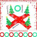 9 Pcs Inflatable Christmas Games Set Snowmen Christmas Tree Ring Toss Game 8 Ring for Xmas Party Favors Indoor Outdoor Game