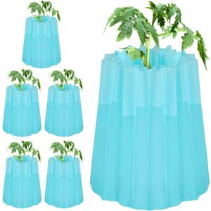 Geetery 6 Pcs Gardener Insulating Plant Protector Early Season Plant Protector Wall of Water Tomato Gardening for Antifrost Cold Weather