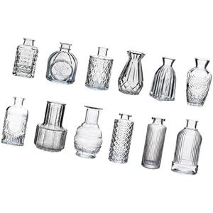 JAMIEKA Glass Vases for Centerpieces Small Clear Bud Vases Bulk Cute Flower Vases Set for Wedding,Home Decoration,Table Decors