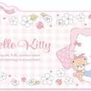 Kawaii Anime Mouse Pad,Non-Slip Waterproof Desk Mat for Keyboard,Durable Large Extended Gaming Mouse Pad with Bowknot Edge for Office Gaming - FlowerCat (Pink) (32.3L x 15.5W inches)