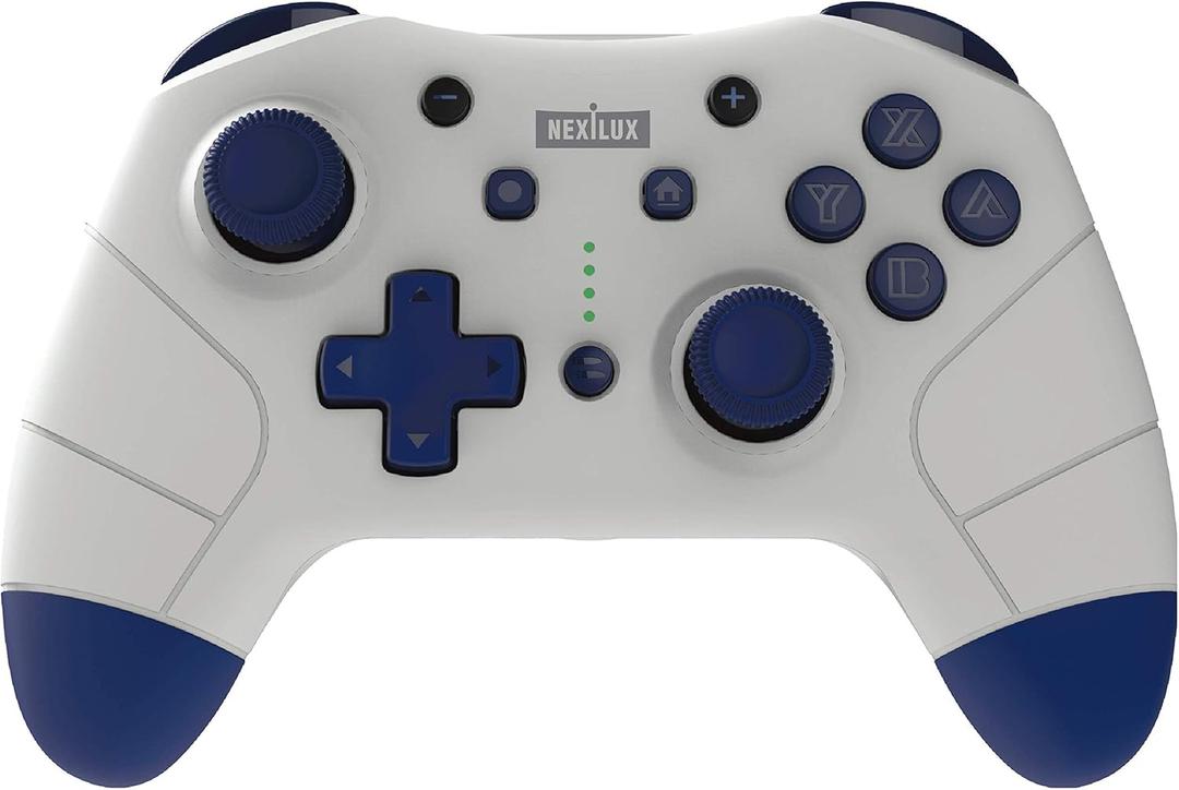 NEXiLUX Wireless Pro Controller Compatible with Nintendo Switch & Switch Lite (Motion Sensor, NFC & Turbo Enhanced), PC, Android Phone and Android TV Light Gray (NXL-95227)