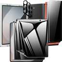 Fotbor for Samsung Galaxy Z Fold 6 Privacy Screen Protector, 2 Pcs Anti-Spy Soft Inner Film + 2Pcs Tempered Glass Front Screen Protector + 2Pcs Camera Lens Protector + Auto Align Frame Accessories (Black)