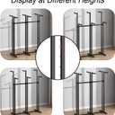 Black Clothes Rack with 6 Straight Arms, Metal Clothing Rack for Hanging Clothes, Freestanding Garment Rack Heavy Duty, 46" to 63" Adjustable Height Retail Clothing Rack for Boutiques Display