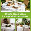 Pureegg Plastic Table Cloth Disposable 6 Pack, 84'' Round Table Cloths, Party, Picnic, Wedding, Decorative Tablecloths, Round, White Plastic Cover, Waterproof, White