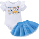 Newborn Baby Girl Cow First Birthday Half Way To One Birthday Romper Outfit Skirt, Size 3-6 months