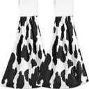 Qilmy Funny Cow Kitchen Towels, 2PCS Super Soft Absorbent Hanging Hang Towels or Dishcloths, Bathroom Hand Towels 12x17Inches