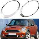 Compatible with MINI Cooper Headlight Trim Ring 2007-2013,R55 R56 R57 Headlight Rings,1Pair Chrome Head light Bezel Driver Passenger Side,Headlamp Trim Replacement for 51137149906 51137149905