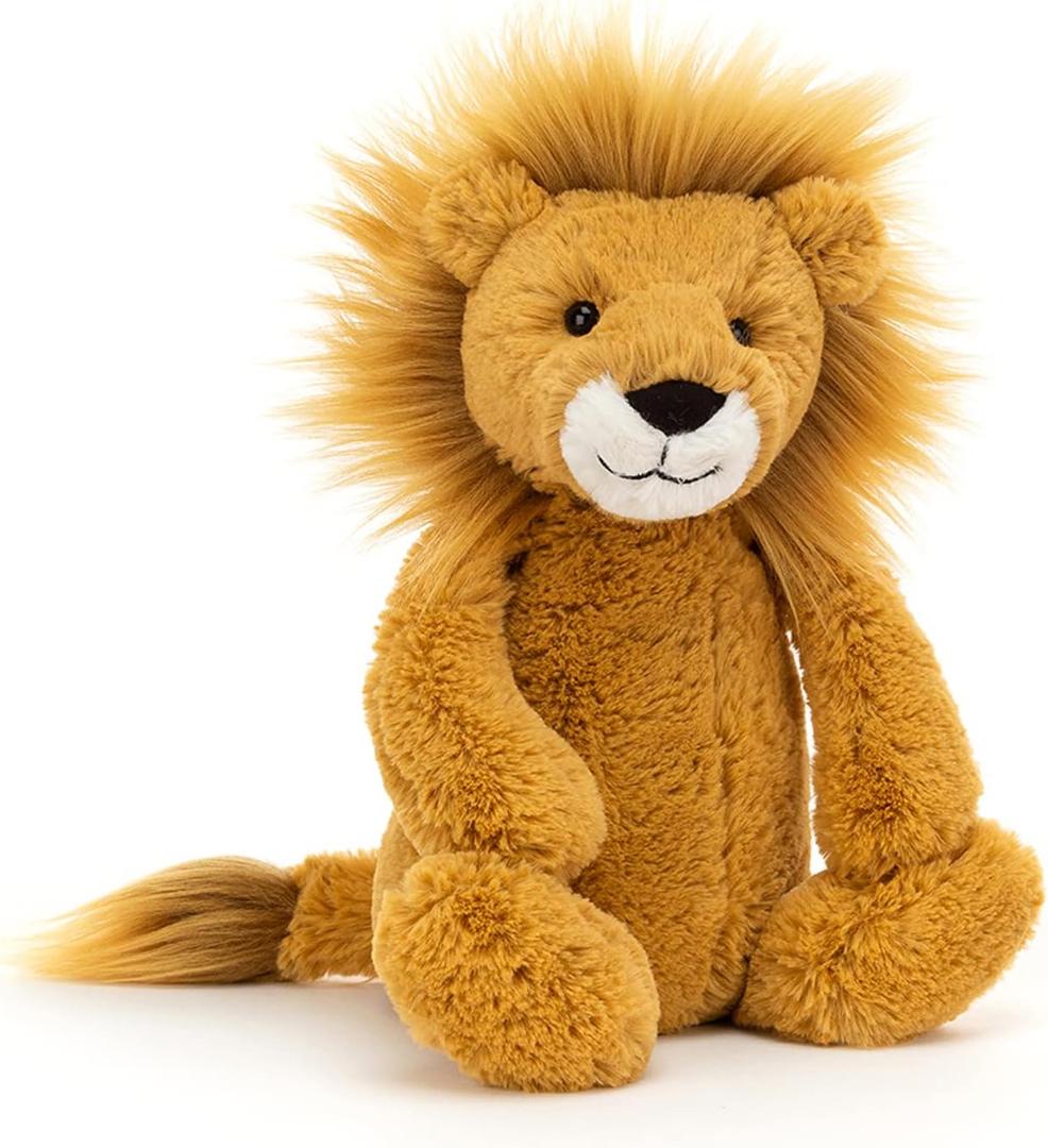 Jellycat Bashful Lion Stuffed Animal, Medium 12 inches - Big Cat Plush Toy - Classic Children's Gift