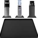 Water Cooler Mat - (22" x 19") Non-Slip Water Cooler Mat with Raised Edge for Foor Protector, Under Water Dispenser Mat Used for Bedrooms, Kitchens,Offices, Bars (Black)