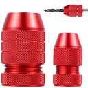 Adjustable Aluminum Drill Bit Depth Stop Collar Set for Woodworking & Hand Tools – Compatible with 5/64"-3/16" & 15/64"-7/16" Drill Bits – 2-Pack