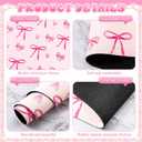 2 Pack Pink Bows Dish Drying Mat 12" x 19" Large Absorbent Coffee Machine Bar Mat Kitchen Counter Pad Decor for Kitchen Counter Coffee Station Accessories Organizer