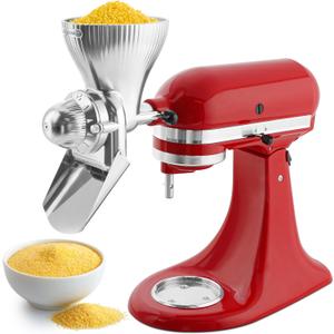 Grain Mill Attachment for KitchenAid Stand Mixer with 12 Grind Level Flour Mill, Grain Mill Fit for Grinding Wheat, Corn, Oats, Buckwheat,Millet and Other Cereals - New Upgrades