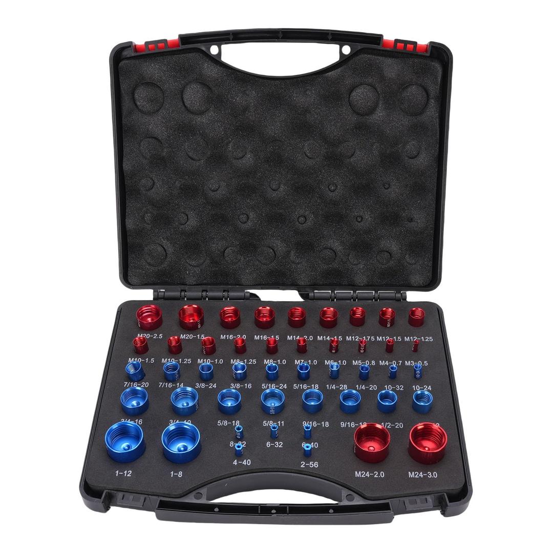 Nut and Bolt Thread Checker Kit, 44-Piece Steel Thread Gauge Set, Metric and Imperial Thread Identifier Tool for Mechanical Work and DIY Projects