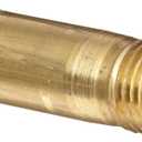 Anderson Metals Brass Pipe Fitting, Long Nipple, 3/8" x 3/8" Male Pipe, 2" Length