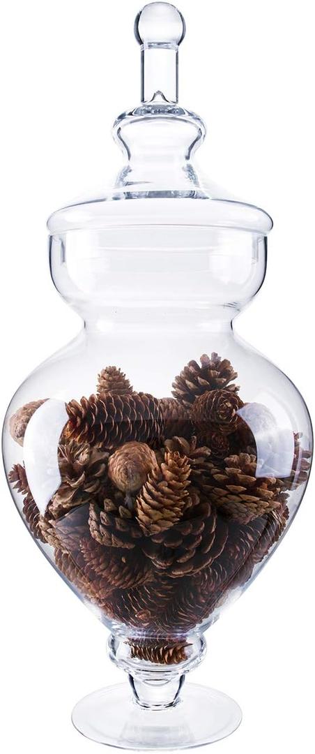 Glass Apothecary Jars with Lids for Candy Buffet - Apothecary Jars for Bathroom, Candy Bar, Kitchen, (Height: 22", Diameter: 9.5")