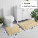 Bathroom Rugs Sets 2 Piece,Super Absorbent Chenille Bath Mats and U-Shaped Toilet Rug,Strong PVC Non Slip Backing,Microfiber Washable Dry Quickly Bath Mats for Bathroom(20"x32"+20"x20"U, Camel)