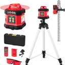 VEVOR Rotary Laser Level Kit, 2000ft 360-Degree Self Leveling Green Horizontal Laser Transit,with Tripod,Receiver,Remote Control, Scale, Toolcase, IP66 Rating Waterproof, 0.80in/100ft for Construction