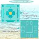 Floating Mahjong Table for Pool, Double-Sided Waterproof Game Tray with Cup Holders, EVA Floating Game Table for Pool, Pool Mahjong Table Floating for Mahjong, Poker, Cards, Dominoes & Scrabble