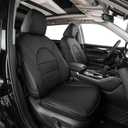 EKR Highlander Seat Covers for SUV Toyota Highlander 2020 2021 2022 2023 2024 2025 2026,2nd Row 40/60 Split,Car Seat Covers Front Seats Back Seat,Leather Seat Covers Full Set-Faux Leather(Black)