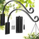 Lifyzoon Heavy Duty Plant Hanger Bracket: 2 Packs 16 Inch Metal Hanging Plant Bracket, 80lbs Weight Capacity - Hanging Plant Wall Hooks for Bird Feeder, Wind Chimes, Flower Baskets, Indoor Outdoor