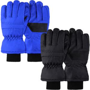 Geyoga 2 Pairs Kids Ski Gloves Waterproof Winter Mittens Warm Gloves Snow Mittens for Children