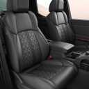 Custom Seat Covers for Tacoma 4th Gen 2024 2025 2026 Double Cab SR5/TRD Sport/TRD Off-Road/SR Full Set with Console Covers, Waterproof Leather Back and Front Seat Protectors Black
