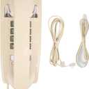 Retro Wall Phones, Old Wall Mounted Phone Landline Phone with Loud Mechanical Ringing Vintage Wall Corded Telephone with Volume Adjustable for Home, Hotel, School and Office (Beige)