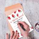 10 x Baby Shower Invitations for Girl, Strawberry Baby Shower, 25 Strawberry Theme Party Invitations with Envelopes, Gender Reveal, Cute Berry Sweet Party Decorations Supplies 4x6 inch (Red)