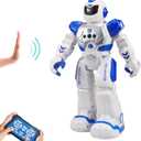 Remote Control Robot For Kids, Intelligent Programmable Robot With Infrared Controller Toys, Dancing, Singing, Moonwalking and LED Eyes, Gesture Sensing Robot Kit For Childrens Entertainment (Blue)