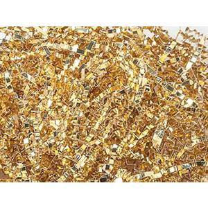 Pack of 1, Metallic Gold Crinkle Cut Shredded Paper, 3 Oz. Bag for Adding Simmer to Arrangement