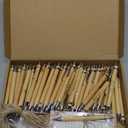 50 Sets Boho Baby Shower Ballpoint Pen Gifts for Guest Wood Bamboo Pens Thank You Cards Retractable Oh Baby Pens Bohemian Pampas Grass Floral Party Favors Souvenirs Prizes