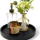 Silicone Bathroom Tray - 9-Inch Round Vanity Tray, Suitable for Candles, Perfumes, Soap Dispensers Black