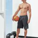 NORTHYARD Men's 10" Athletic Basketball Shorts with Zipper Pockets Quick Dry Lightweight Running Workout Gym Tennis Shorts (Large, Dark Grey)