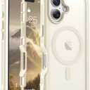 jaroco Magnetic for iPhone 16 Case, [Compatible with MagSafe][Military Grade Drop Protection][Heavy Duty Protection][Non-Slip][Shockproof] 2-Layer Durable Bumper Phone Case 6.1''-Antique White