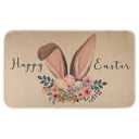 PIXFAIRY Easter Rabbit Welcome Mats 17" x 29", Happy Easter Rabbit Doormat Front Door Easter Rugs Non-Slip Indoor/ Outdoor Entrance Decoration