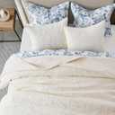 EVERGRACE 100% Cotton Paisley Quilt Set, King Size 3 Piece Set Prewashed Lightweight Bedspread with 2 Shams, Soft & Breathable Matelasse Coverlet for All-Season Comfort, Ivory Cream | Paisley Stitch, 100% Cotton, Pre Washed, Oeko-Tex Certified, Soft, Lightweight